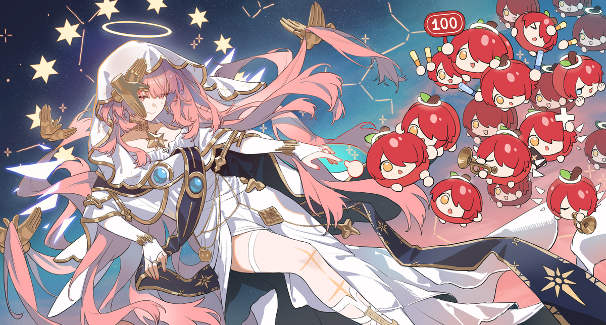 This is a pixiv picture whose title is 《苹果创世纪》.
