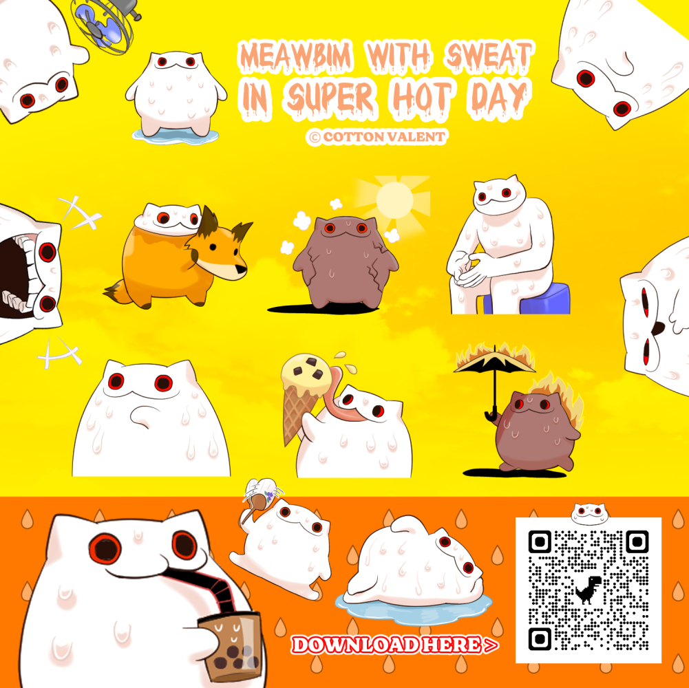 This is a pixiv picture whose title is Meawbin with sweat in super hot.