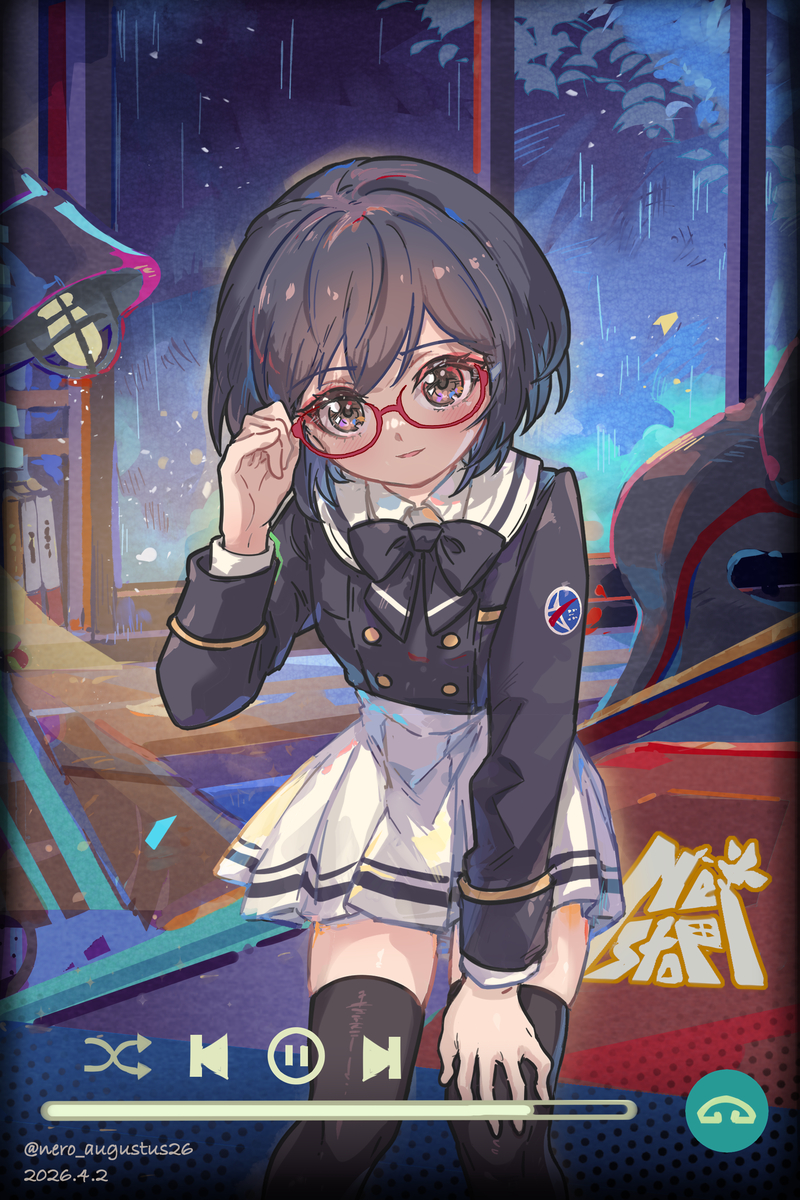 This is a pixiv picture whose title is 【Chill With You】校服聪音.