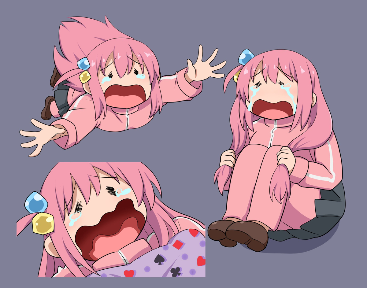 This is a pixiv picture whose title is 三日三晩泣き喚くぼっちちゃん.