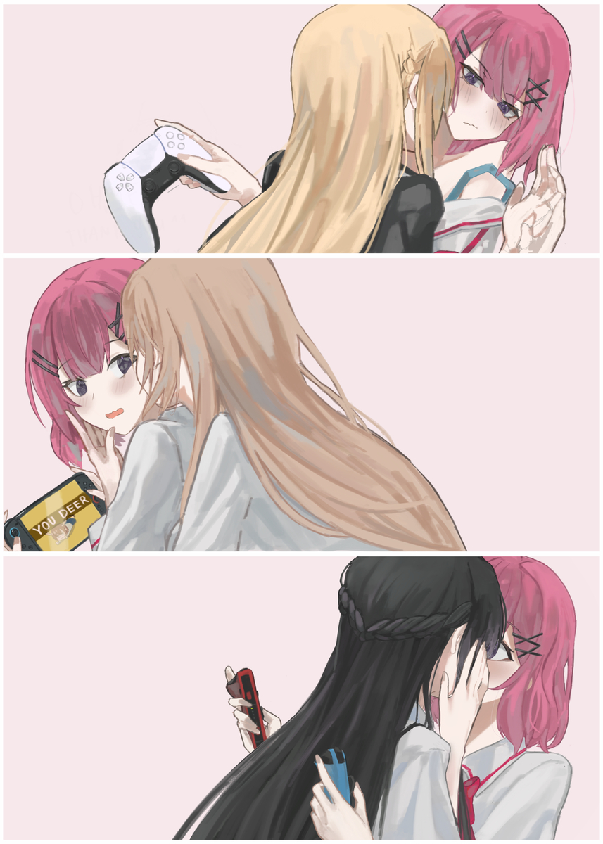 This is a pixiv picture whose title is Please let her play games.