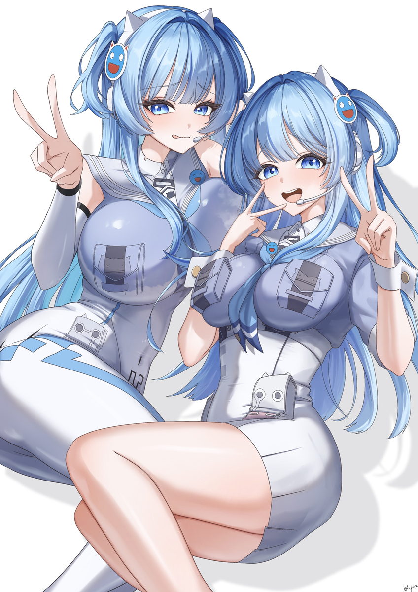 This is a pixiv picture whose title is シフティー！？🩵.