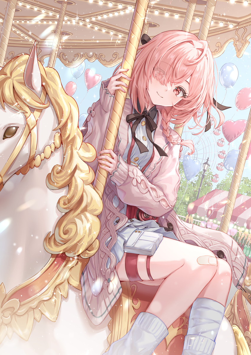 This is a pixiv picture whose title is 「ランプ、次は観覧車に乗ろうね」.