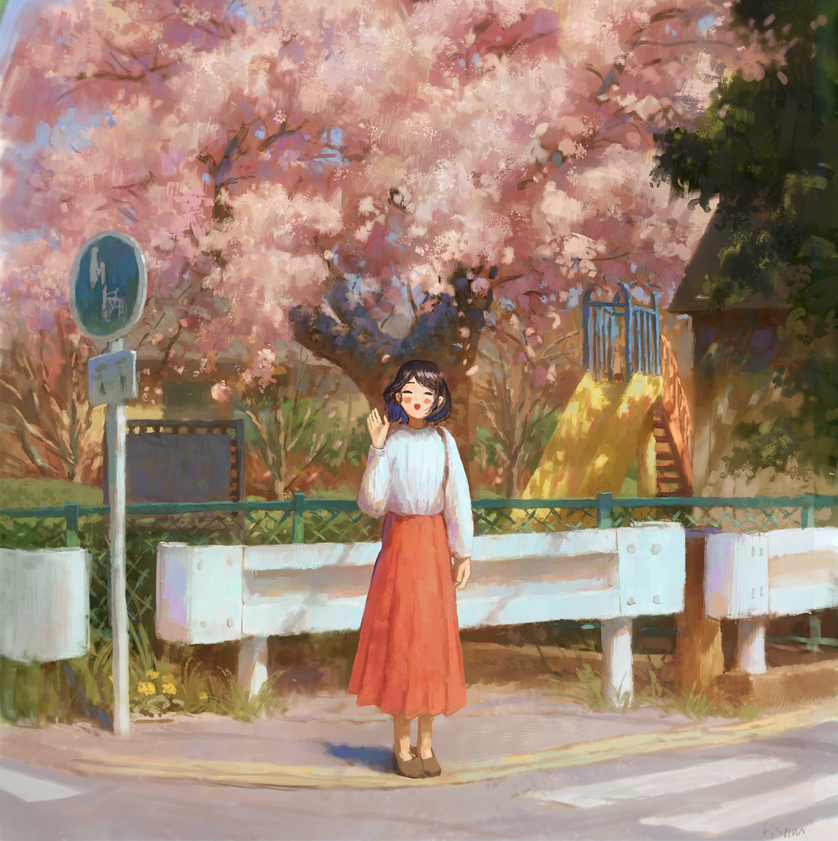 This is a pixiv picture whose title is 桜.