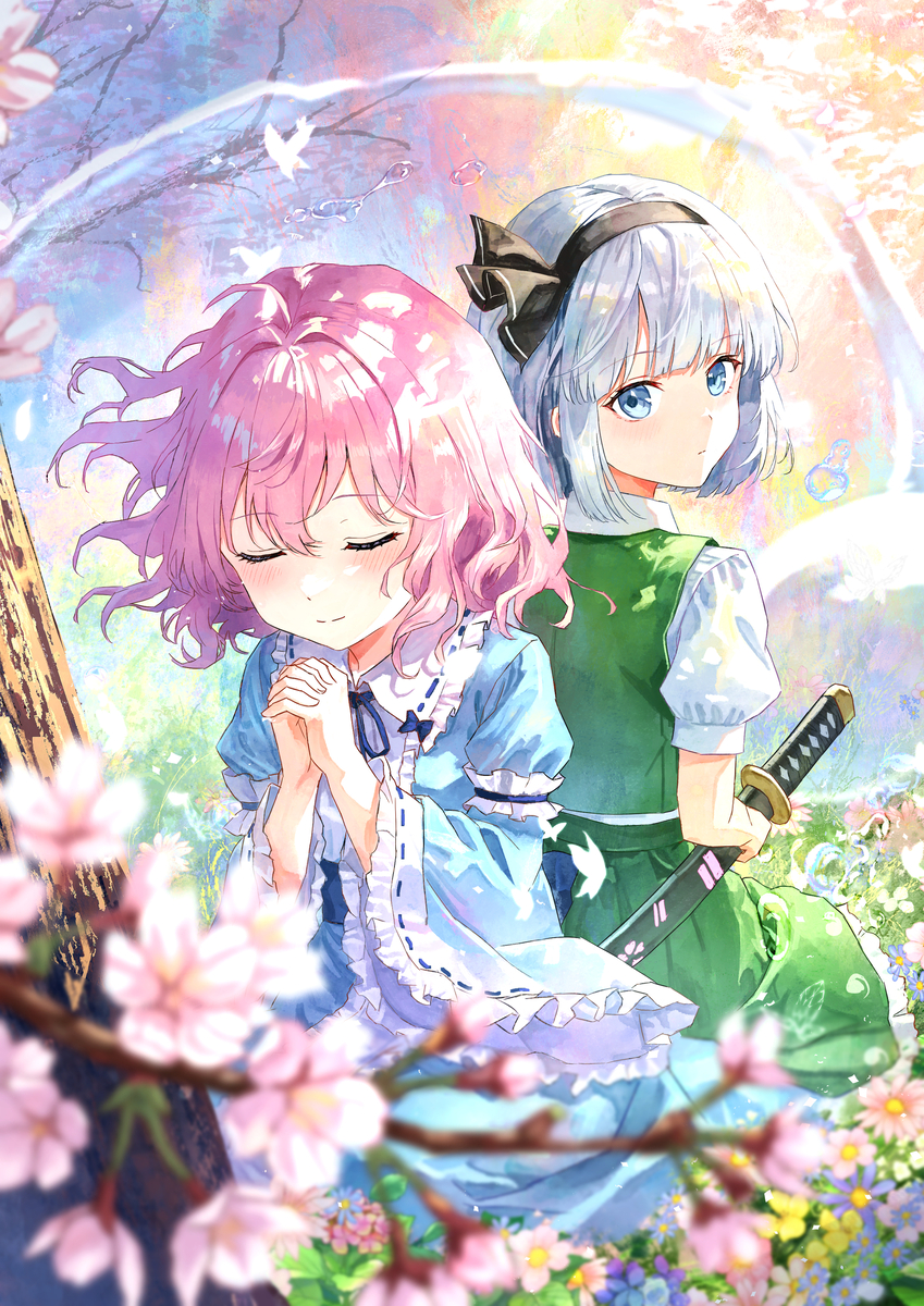 This is a pixiv picture whose title is 八分咲き.