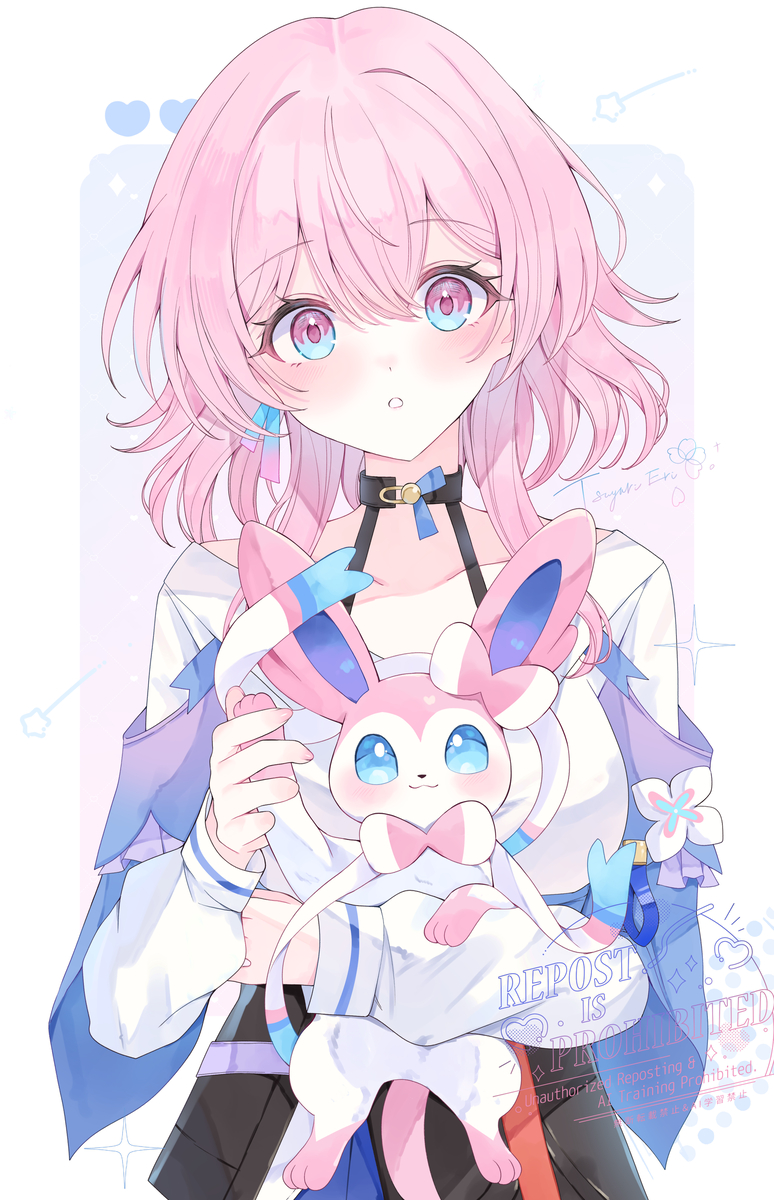 This is a pixiv picture whose title is なのとニンフィア💓.
