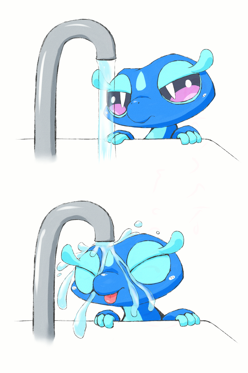This is a pixiv picture whose title is 水を飲むのが下手なミオリー.