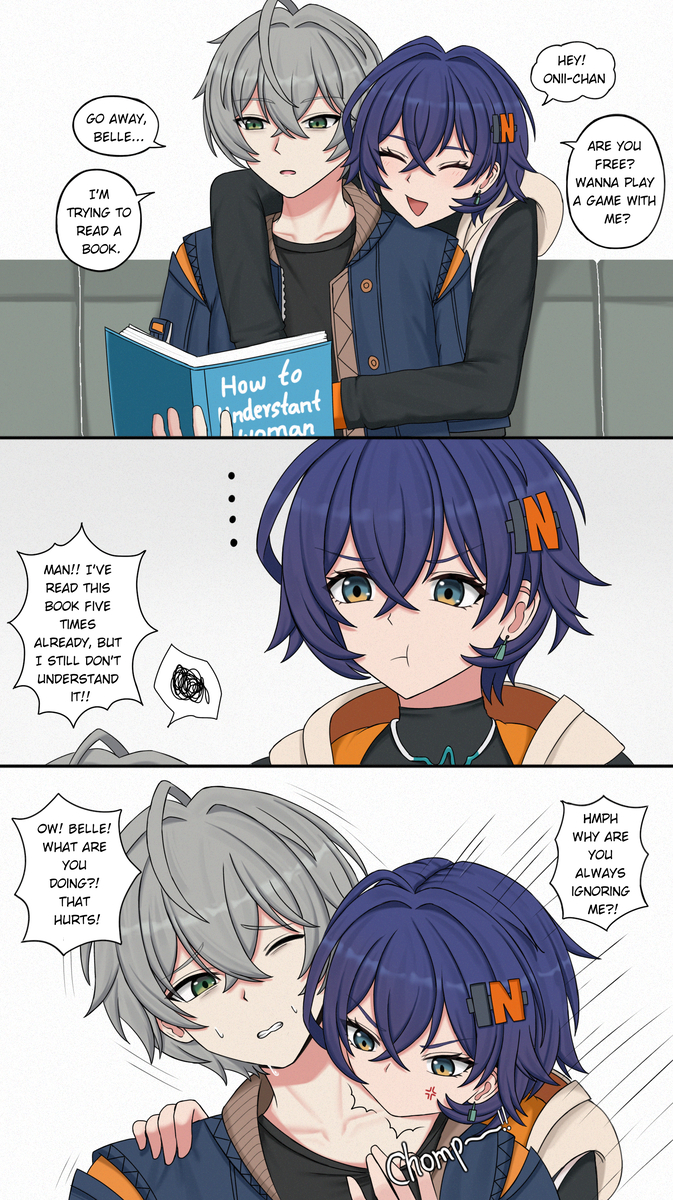 This is a pixiv picture whose title is Don't ignore your sister bro..!!.