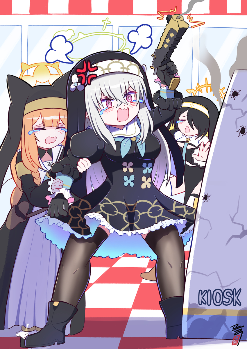 This is a pixiv picture whose title is 앵자 vs 키오스크.