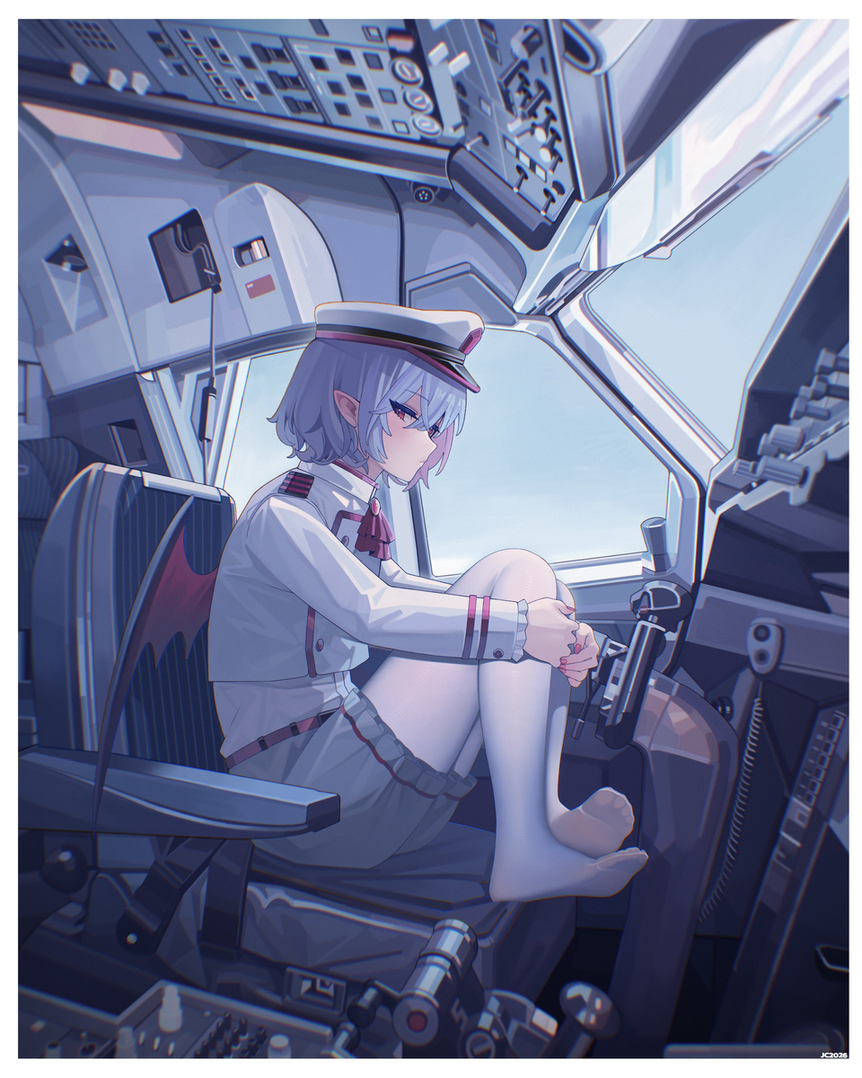 This is a pixiv picture whose title is 蝙蝠坐飞机.
