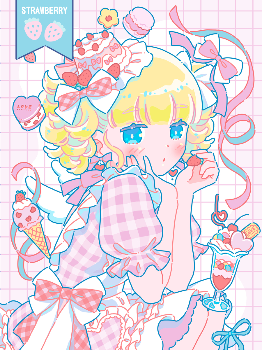 This is a pixiv picture whose title is いちごスイーツ🍓.