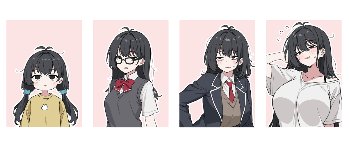 This is a pixiv picture whose title is 성장과정 낙서.