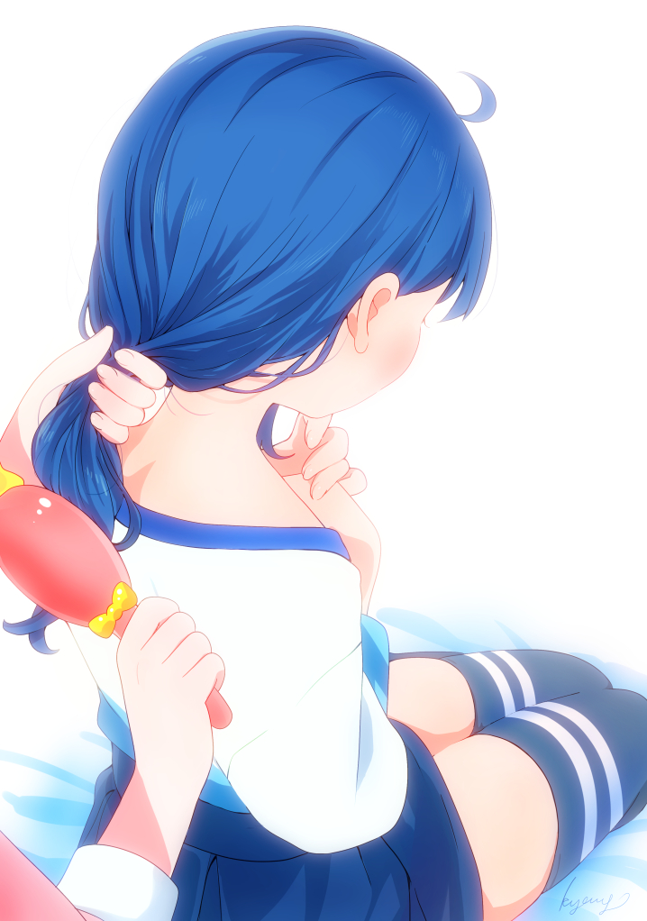 This is a pixiv picture whose title is ましろに髪をとかしてもらうソラちゃん.