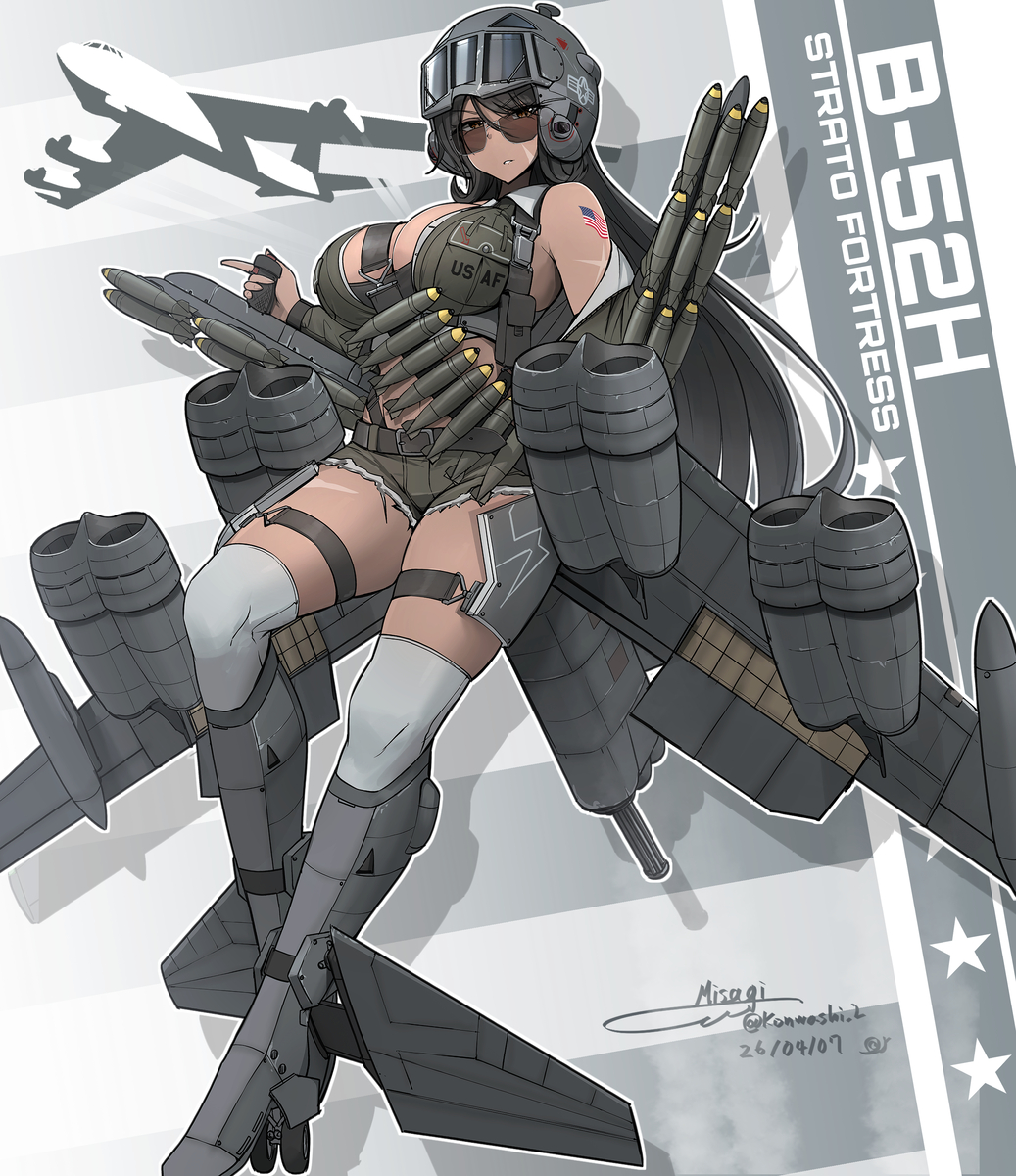 This is a pixiv picture whose title is B-52H ストラトフォートレスさん.