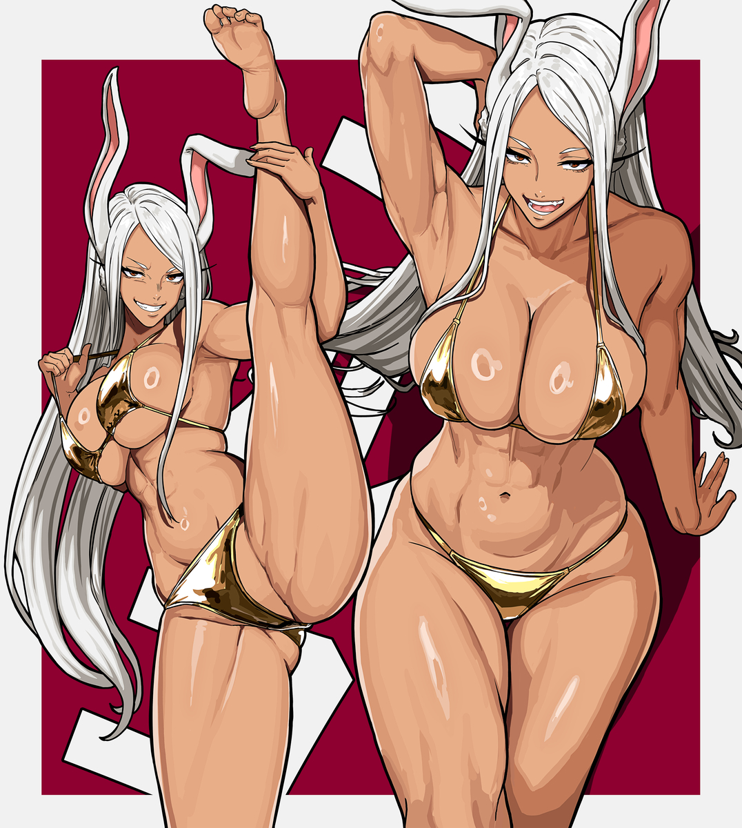 This is a pixiv picture whose title is ゴールデンビキニミルコ.