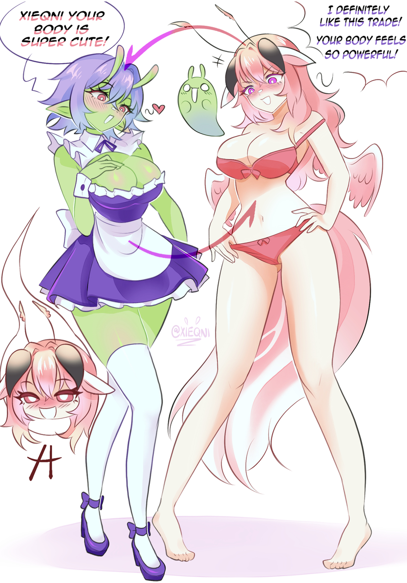 This is a pixiv picture whose title is XIEQNI X LOVE HONEY BODY SWAP.
