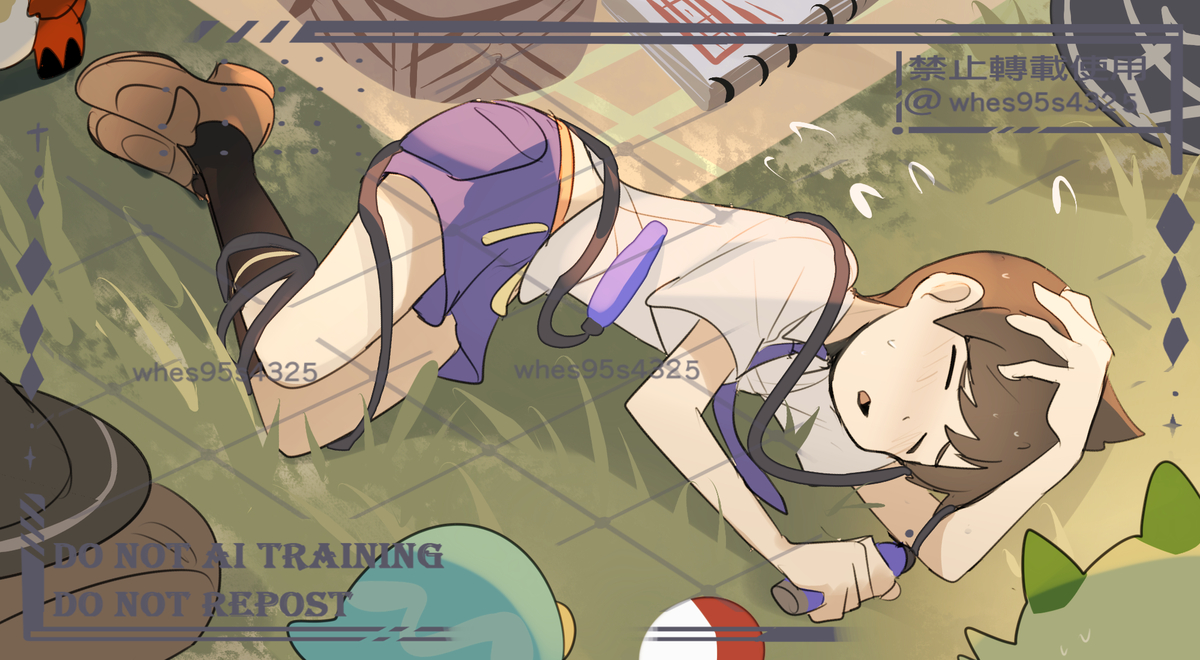 This is a pixiv picture whose title is 苦手.