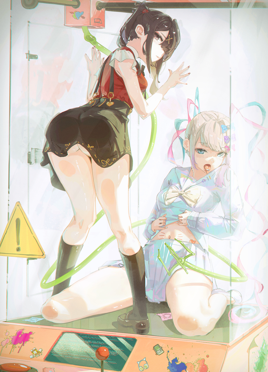 This is a pixiv picture whose title is ⬛⬜.