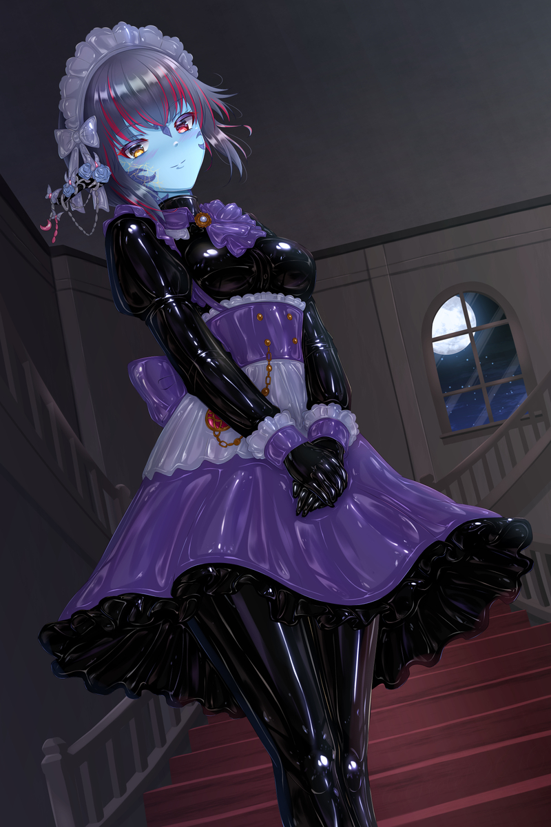 This is a pixiv picture whose title is 【Skeb】ラバーメイドドール.