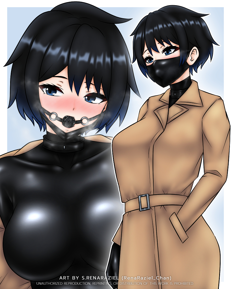 This is a pixiv picture whose title is 【OC】Rena & Latex Suit.