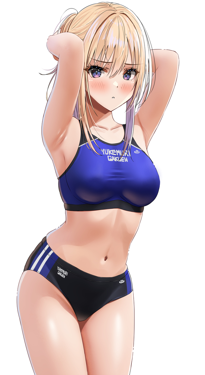 This is a pixiv picture whose title is 楓ちゃんが陸上ユニ着て腋見せてくれたやつ.