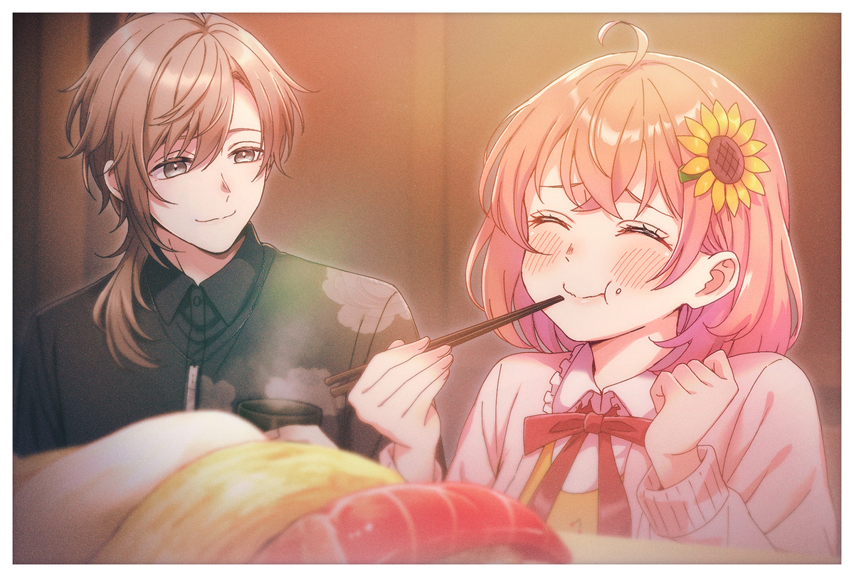 This is a pixiv picture whose title is にいやんとお寿司！.