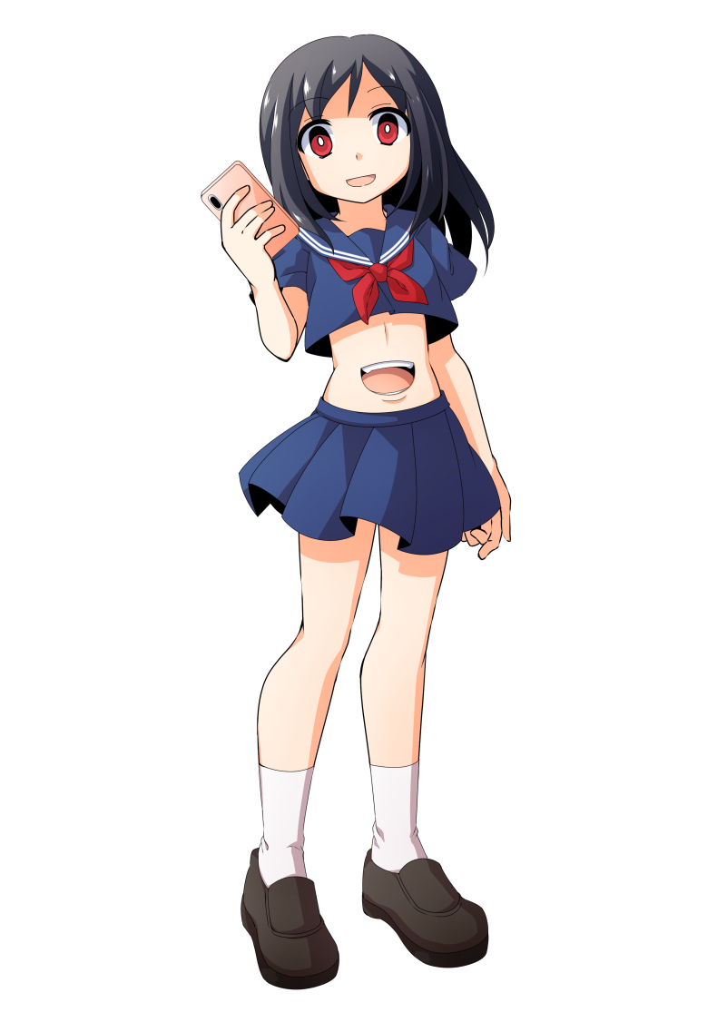This is a pixiv picture whose title is 「skeb」二口黒髪セーラー服さん.