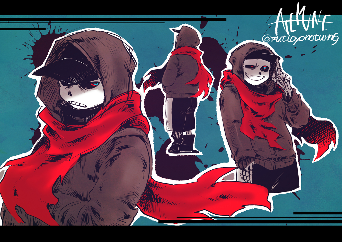 This is a pixiv picture whose title is Murder!Sans＊Drawing(リメイクシリーズ).
