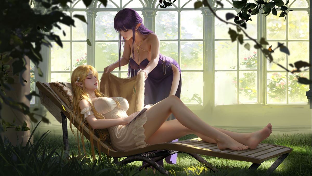 This is a pixiv picture whose title is 《精灵密友》—奥菲莉娅，洛芙琳。.