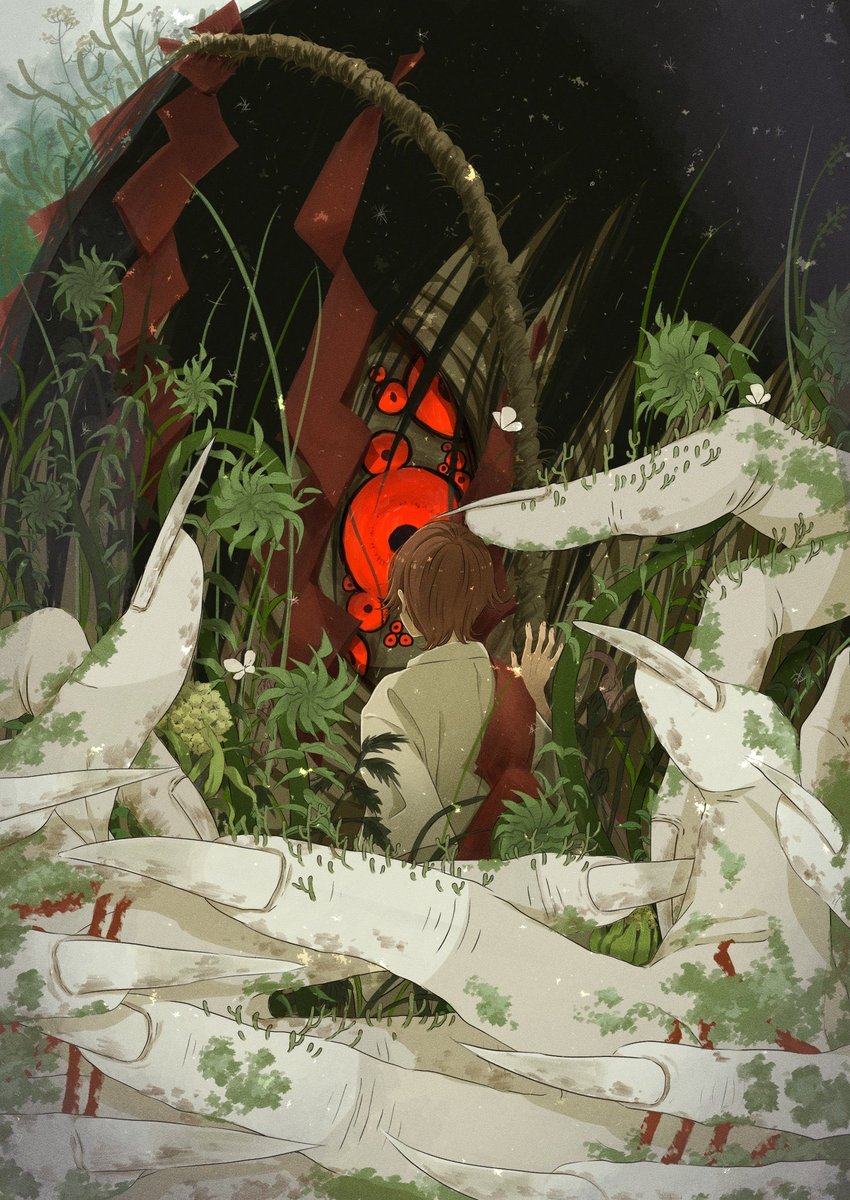 This is a pixiv picture whose title is 「ここに居て」.