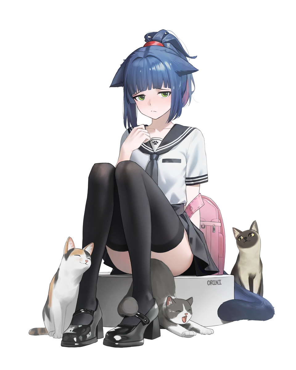 This is a pixiv picture whose title is Jessica and the Kittens.