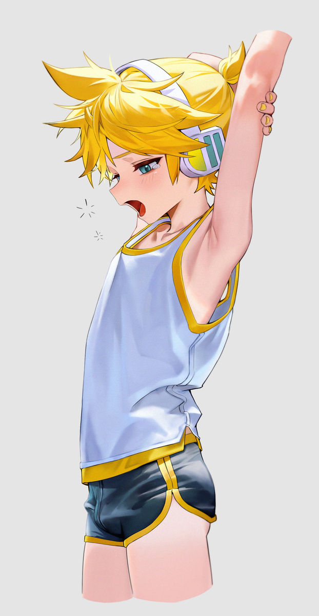 This is a pixiv picture whose title is 鏡音レン.