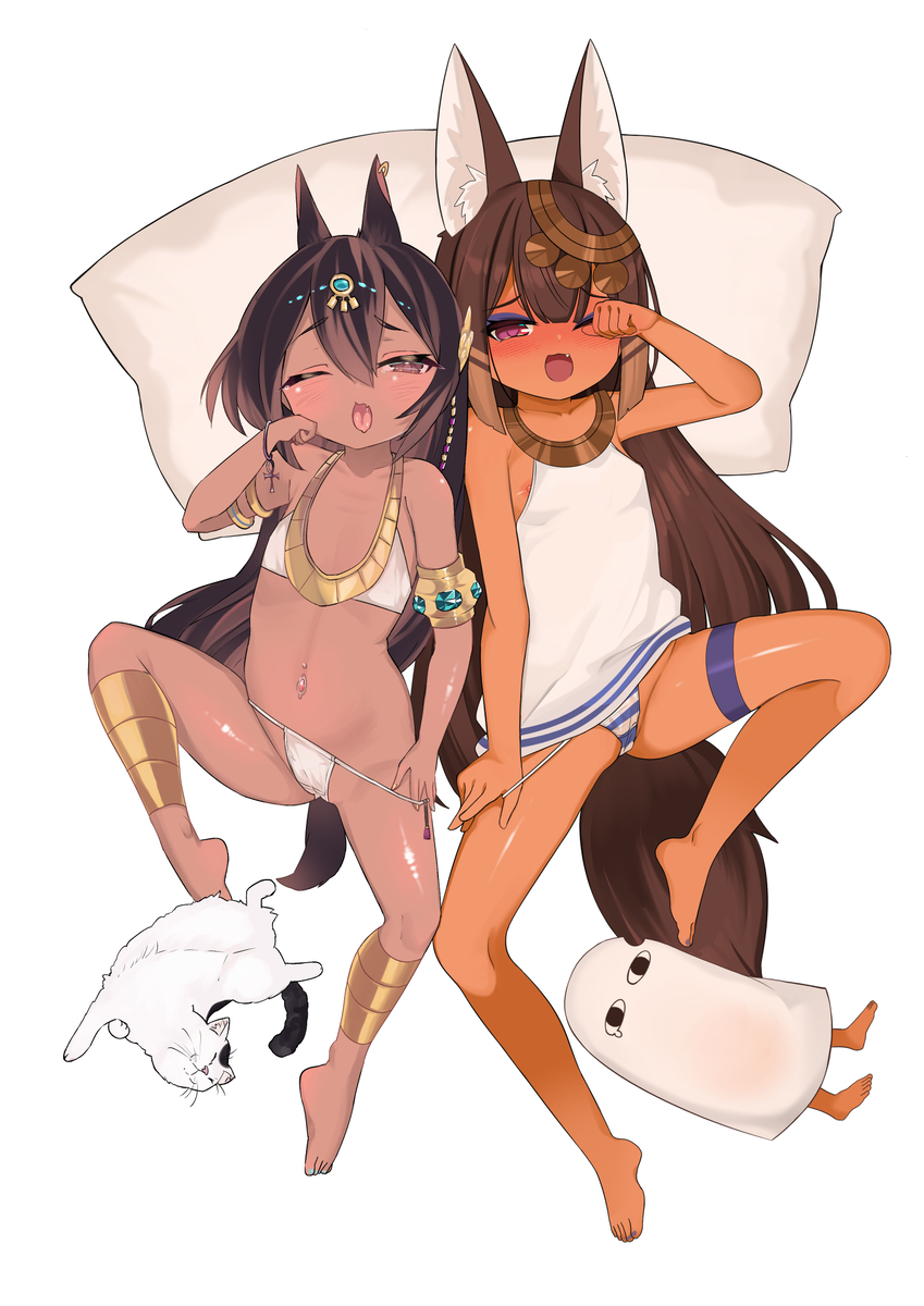 This is a pixiv picture whose title is アヌビスとドゥビン❤.