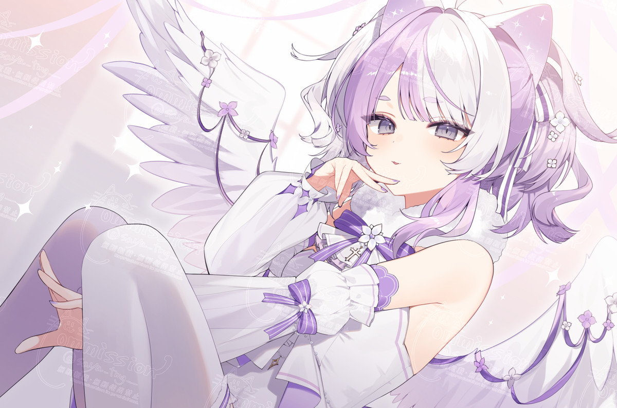 This is a pixiv picture whose title is ♥💜.