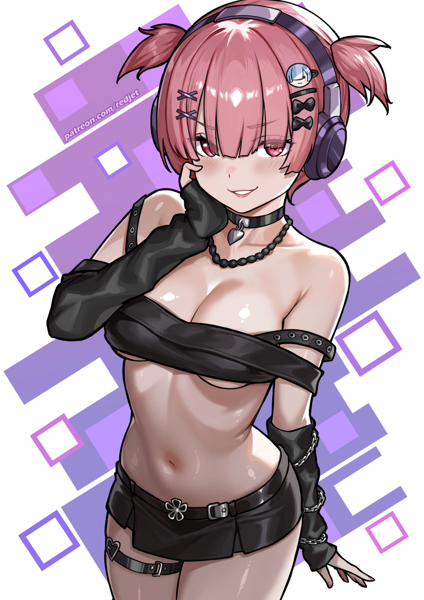 This is a pixiv picture whose title is ラム (goth).