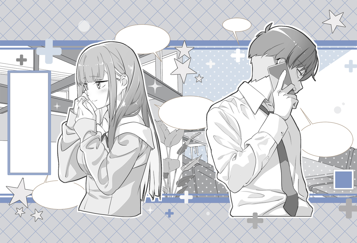 This is a pixiv picture whose title is 通話.