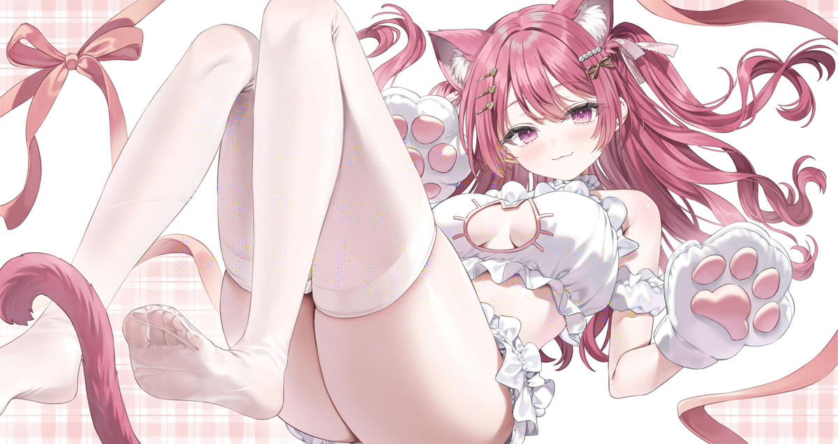 This is a pixiv picture whose title is ねこランジェリー.