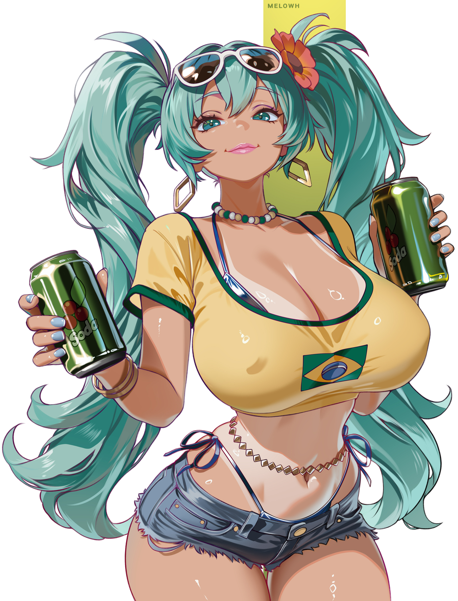 This is a pixiv picture whose title is Brazilian Miku.