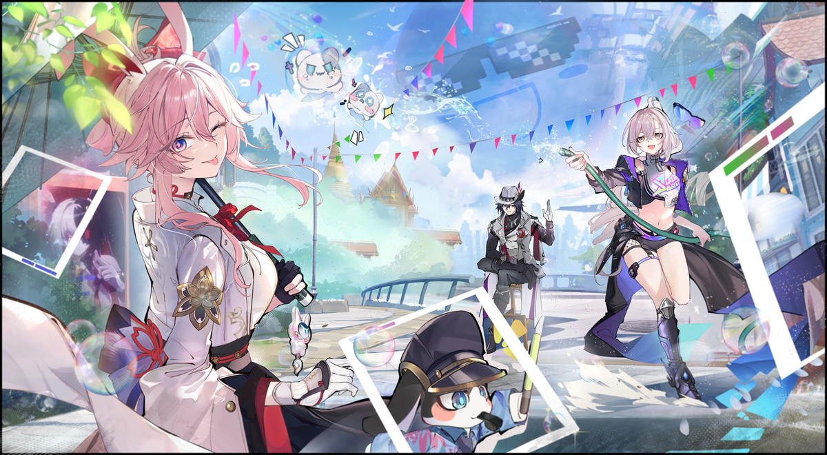 This is a pixiv picture whose title is Songkran HSR.