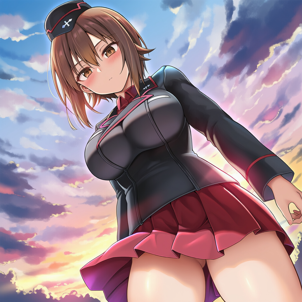 This is a pixiv picture whose title is 西住まほ／nishizumi maho.