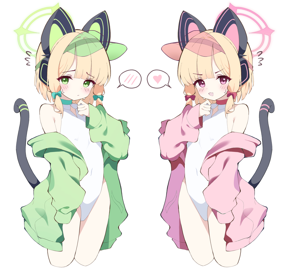 This is a pixiv picture whose title is Momoi&midori.