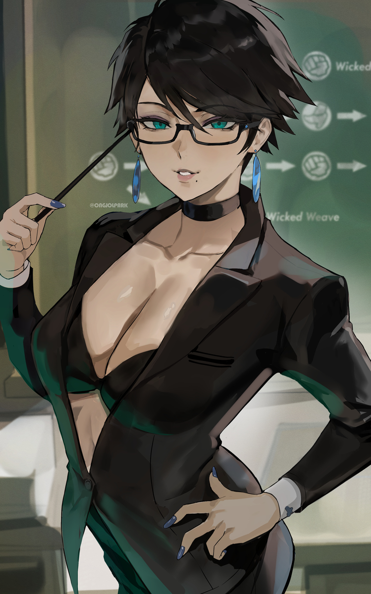 This is a pixiv picture whose title is Miss Bayonetta  (rework).