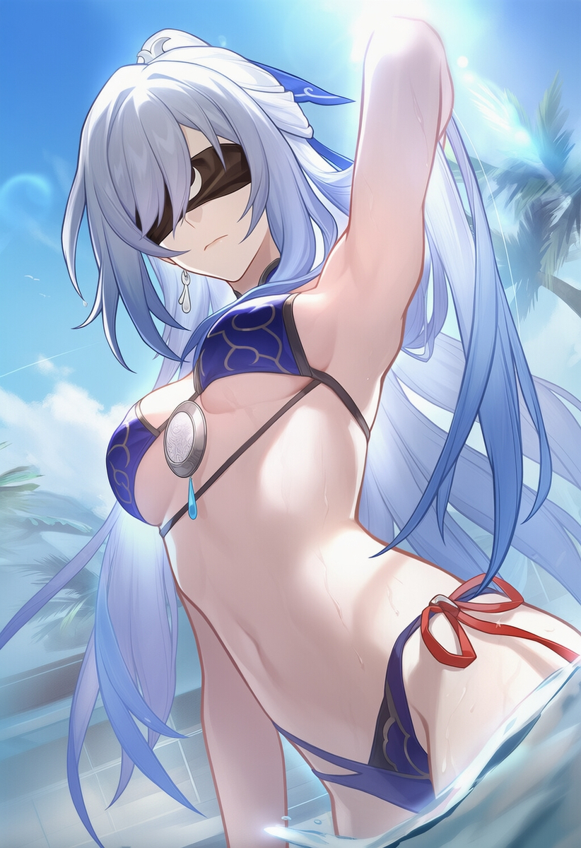 This is a pixiv picture whose title is 镜流.