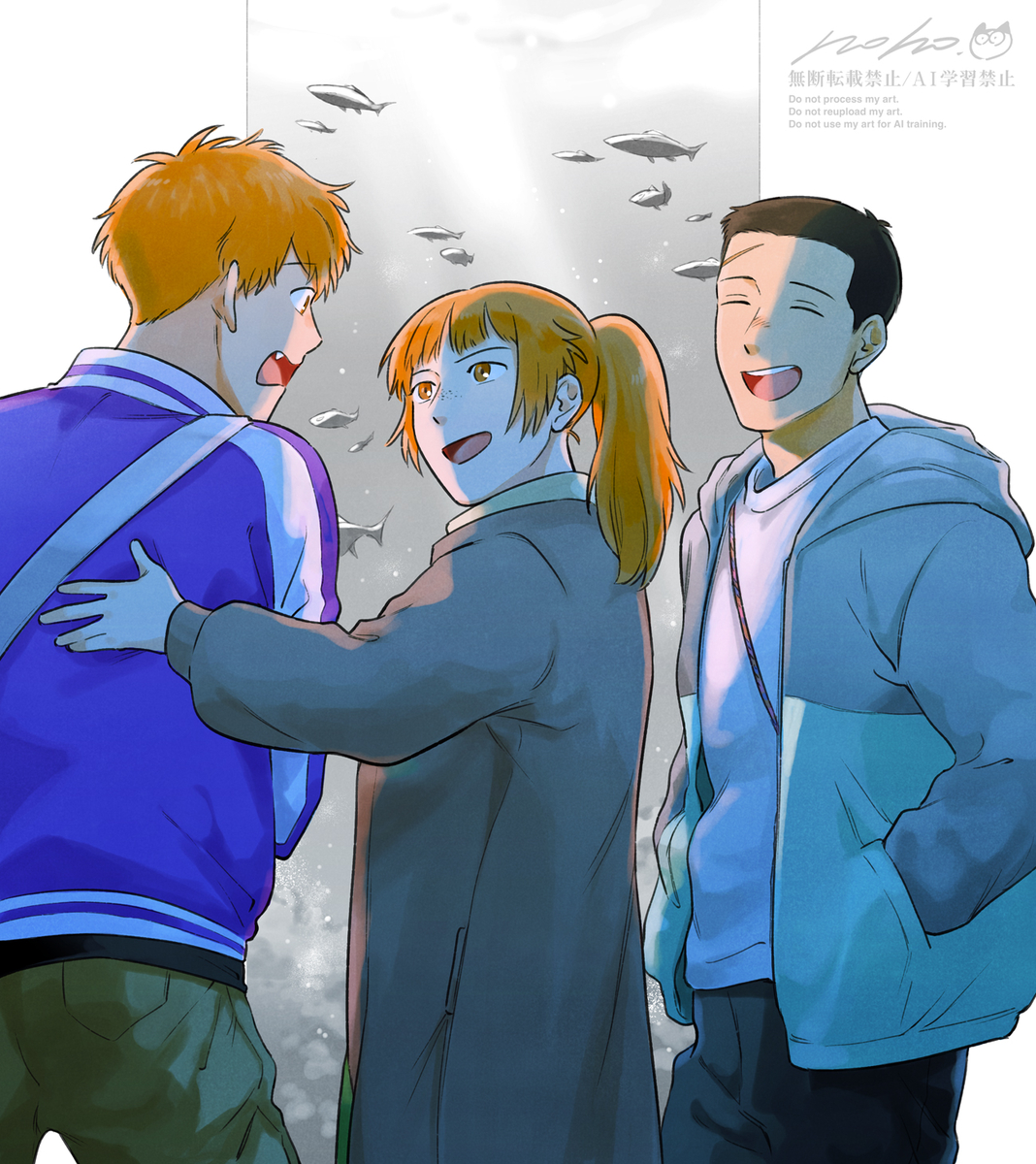 This is a pixiv picture whose title is 仲よし３人組.