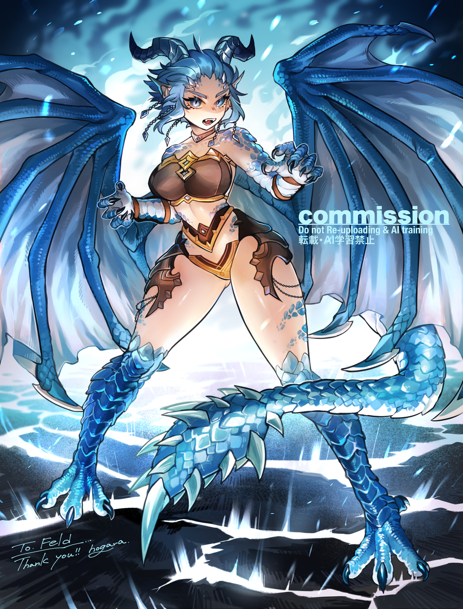 This is a pixiv picture whose title is Client OC - Half dragon form.