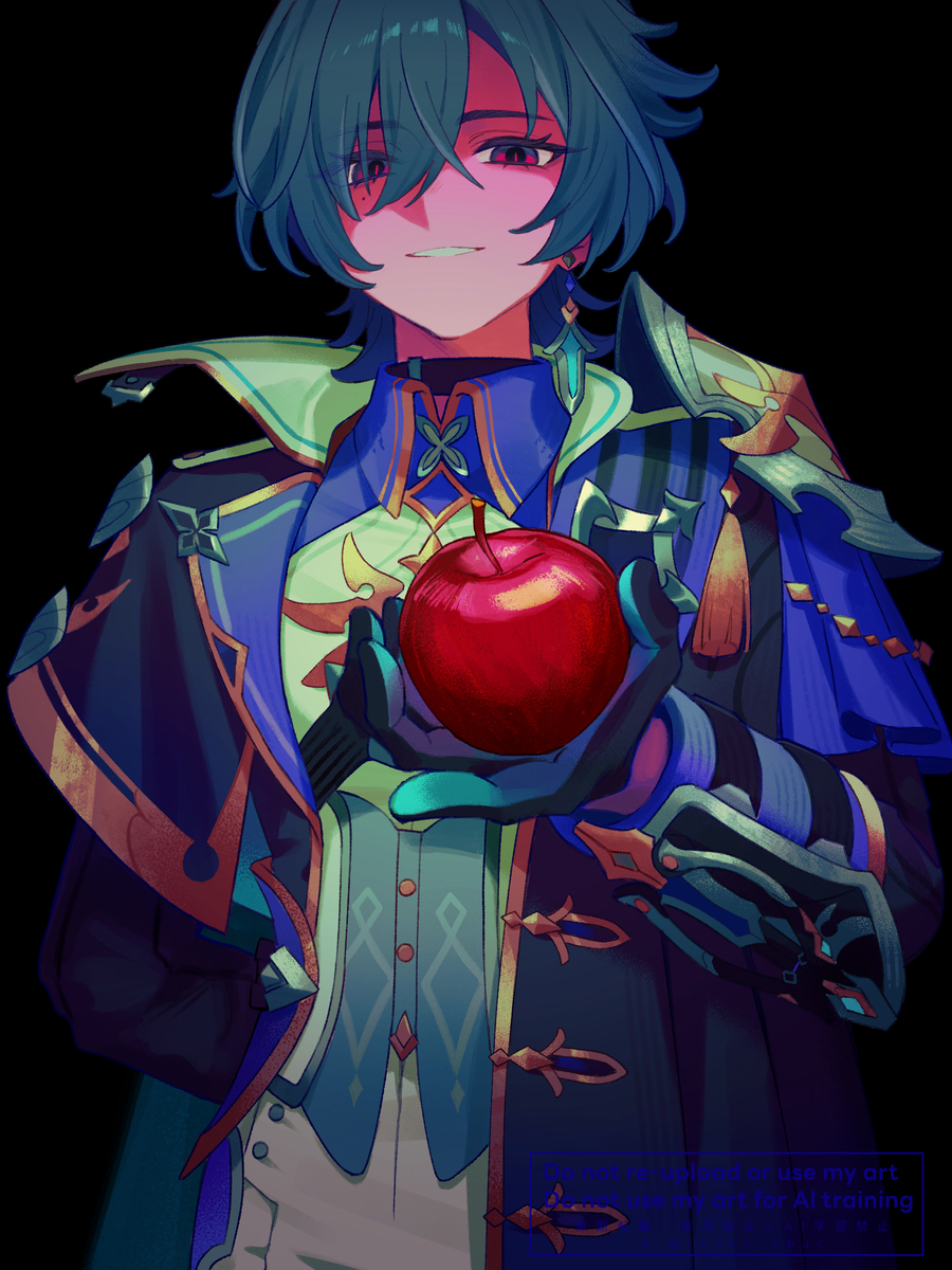 This is a pixiv picture whose title is 🍎🫀🐰.