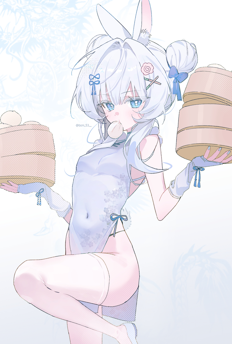 This is a pixiv picture whose title is 🍜.
