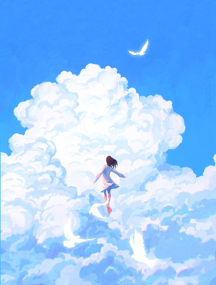 This is a pixiv picture whose title is 云端漫游.