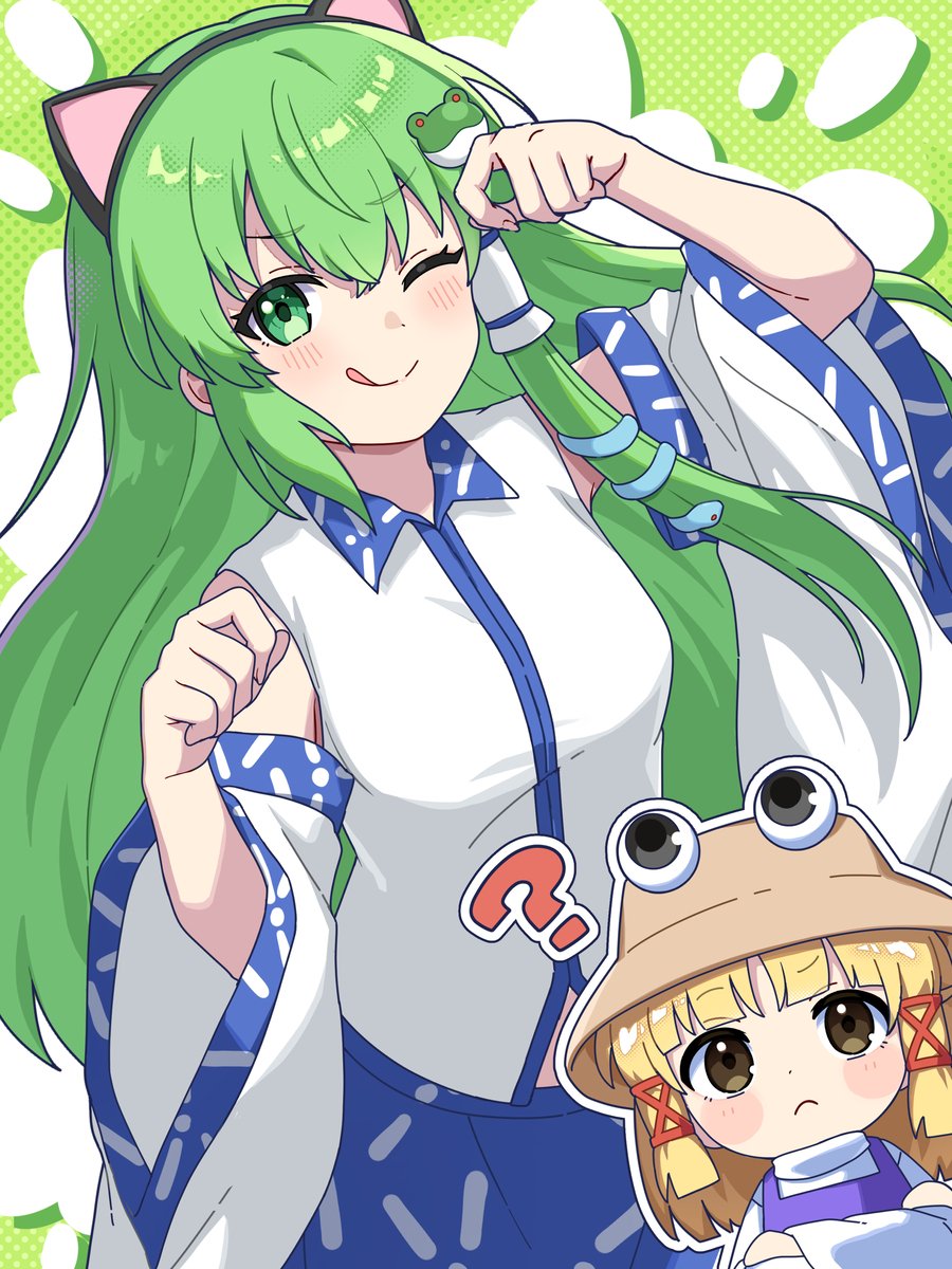 This is a pixiv picture whose title is 早苗……？.
