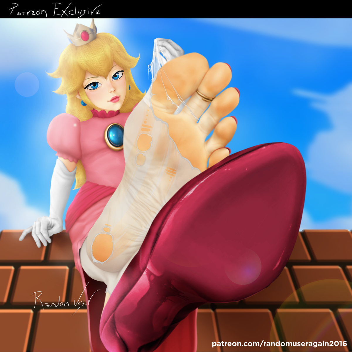 This is a pixiv picture whose title is Princess Peach feet.